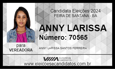 Candidato ANNY LARISSA 2024 - FEIRA DE SANTANA - Eleições