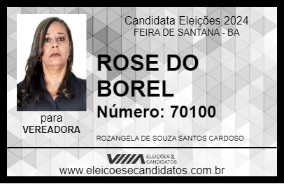 Candidato ROSE DO BOREL 2024 - FEIRA DE SANTANA - Eleições