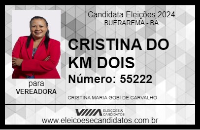 Candidato CRISTINA DO KM DOIS 2024 - BUERAREMA - Eleições