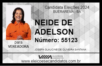 Candidato NEIDE DE ADELSON 2024 - BUERAREMA - Eleições