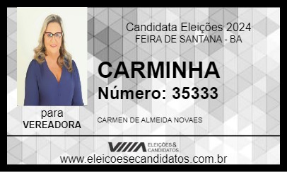 Candidato CARMINHA 2024 - FEIRA DE SANTANA - Eleições