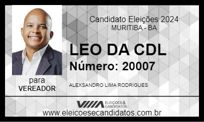 Candidato LEO DA CDL 2024 - MURITIBA - Eleições