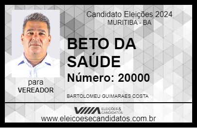 Candidato BETO DA SAÚDE 2024 - MURITIBA - Eleições