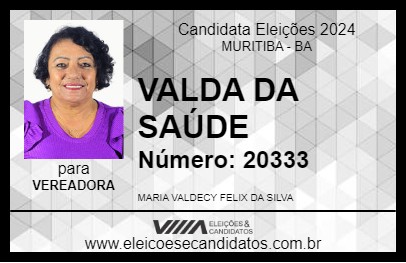 Candidato VALDA DA SAÚDE 2024 - MURITIBA - Eleições