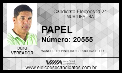 Candidato PAPEL 2024 - MURITIBA - Eleições