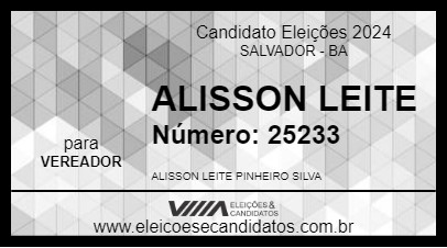 Candidato ALISSON LEITE 2024 - SALVADOR - Eleições