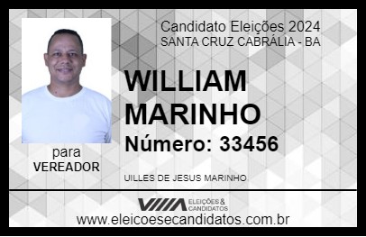 Candidato WILLIAM MARINHO 2024 - SANTA CRUZ CABRÁLIA - Eleições