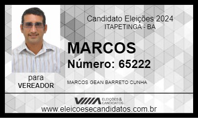 Candidato MARCOS GEAN 2024 - ITAPETINGA - Eleições