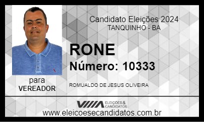 Candidato RONE 2024 - TANQUINHO - Eleições