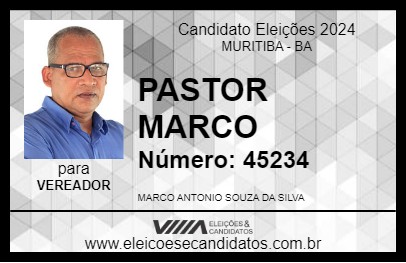 Candidato PASTOR MARCO 2024 - MURITIBA - Eleições