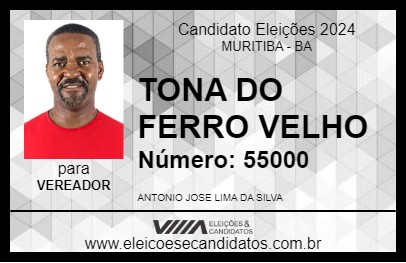 Candidato TONA DO FERRO VELHO 2024 - MURITIBA - Eleições