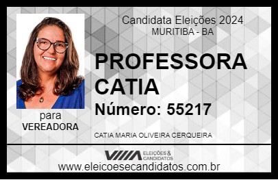 Candidato PROFESSORA CATIA 2024 - MURITIBA - Eleições