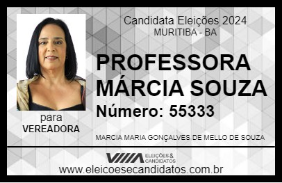 Candidato PROFESSORA MÁRCIA SOUZA 2024 - MURITIBA - Eleições