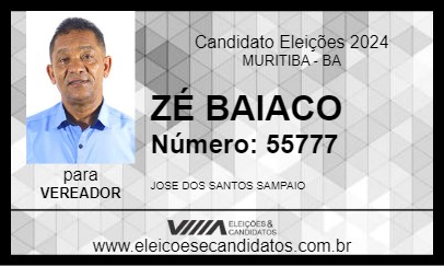 Candidato ZÉ BAIACO 2024 - MURITIBA - Eleições