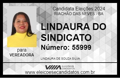 Candidato LINDAURA DO SINDICATO 2024 - RIACHÃO DAS NEVES - Eleições