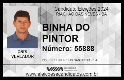 Candidato BINHA DO PINTOR 2024 - RIACHÃO DAS NEVES - Eleições