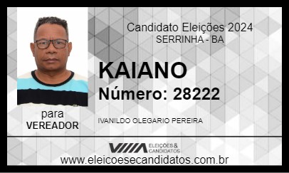 Candidato KAIANO 2024 - SERRINHA - Eleições