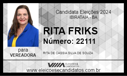 Candidato RITA FRIKS 2024 - IBIRATAIA - Eleições