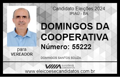 Candidato DOMINGOS DA COOPERATIVA 2024 - IPIAÚ - Eleições