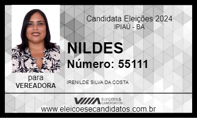 Candidato NILDES 2024 - IPIAÚ - Eleições