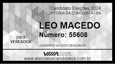 Candidato LEO MACEDO 2024 - VITÓRIA DA CONQUISTA - Eleições