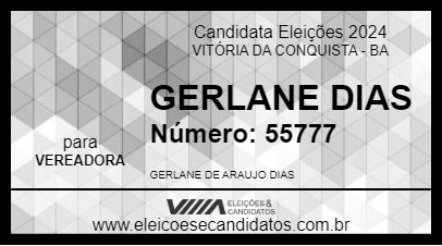 Candidato GERLANE DIAS 2024 - VITÓRIA DA CONQUISTA - Eleições