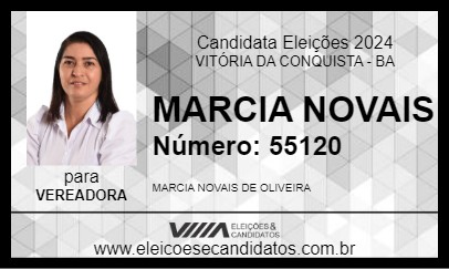 Candidato MARCIA NOVAIS 2024 - VITÓRIA DA CONQUISTA - Eleições