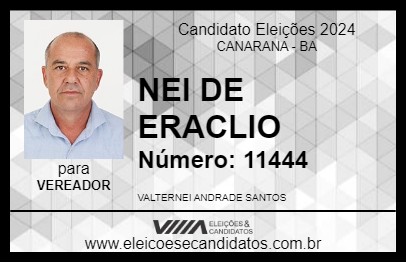 Candidato NEI DE ERACLIO 2024 - CANARANA - Eleições