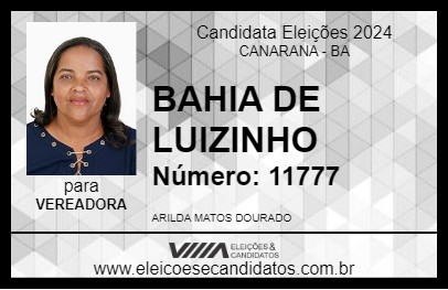 Candidato BAHIA DE LUIZINHO 2024 - CANARANA - Eleições