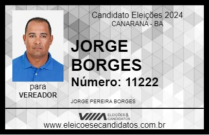 Candidato JORGE BORGES 2024 - CANARANA - Eleições