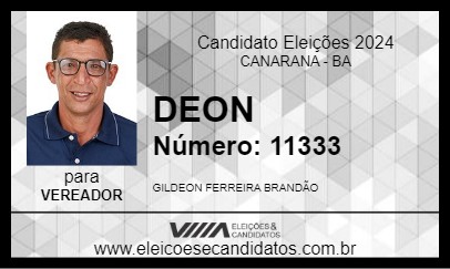 Candidato DEON 2024 - CANARANA - Eleições