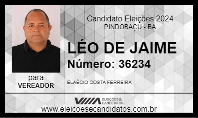 Candidato LÉO DE JAIME 2024 - PINDOBAÇU - Eleições