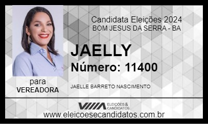 Candidato JAELLY 2024 - BOM JESUS DA SERRA - Eleições