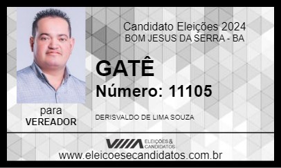 Candidato GATÊ 2024 - BOM JESUS DA SERRA - Eleições