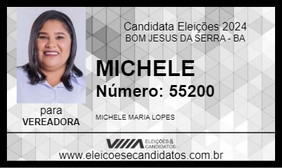 Candidato MICHELE 2024 - BOM JESUS DA SERRA - Eleições