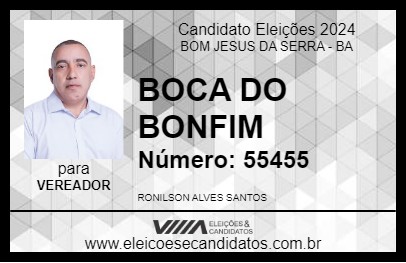 Candidato BOCA DO BONFIM 2024 - BOM JESUS DA SERRA - Eleições