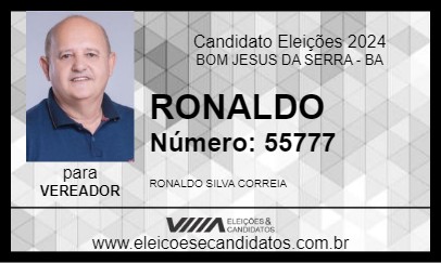 Candidato RONALDO 2024 - BOM JESUS DA SERRA - Eleições