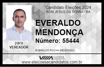 Candidato EVERALDO MENDONÇA 2024 - BOM JESUS DA SERRA - Eleições