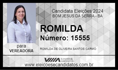 Candidato ROMILDA 2024 - BOM JESUS DA SERRA - Eleições