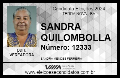 Candidato SANDRA QUILOMBOLLA 2024 - TERRA NOVA - Eleições