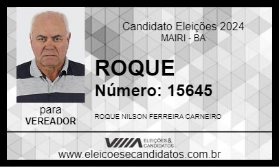 Candidato ROQUE 2024 - MAIRI - Eleições