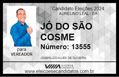 Candidato JÓ DO SÃO COSME 2024 - AURELINO LEAL - Eleições