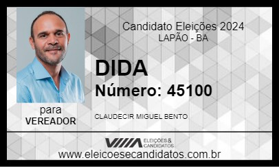 Candidato DIDA 2024 - LAPÃO - Eleições