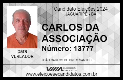 Candidato CARLOS DA ASSOCIAÇÃO 2024 - JAGUARIPE - Eleições