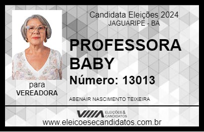 Candidato PROFESSORA BABY 2024 - JAGUARIPE - Eleições