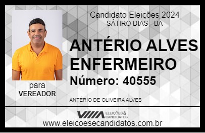 Candidato ANTÉRIO ALVES ENFERMEIRO 2024 - SÁTIRO DIAS - Eleições