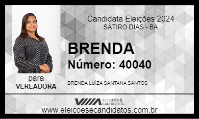 Candidato BRENDA 2024 - SÁTIRO DIAS - Eleições