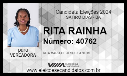 Candidato RITA RAINHA 2024 - SÁTIRO DIAS - Eleições