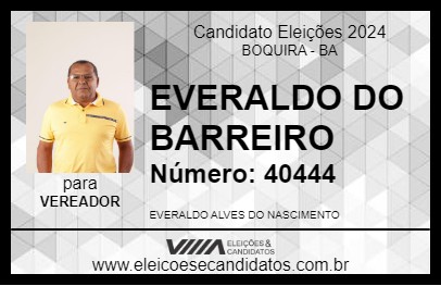 Candidato EVERALDO DO BARREIRO 2024 - BOQUIRA - Eleições