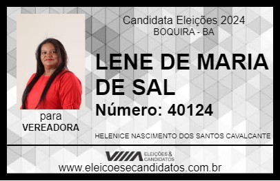 Candidato LENE DE MARIA DE SAL 2024 - BOQUIRA - Eleições